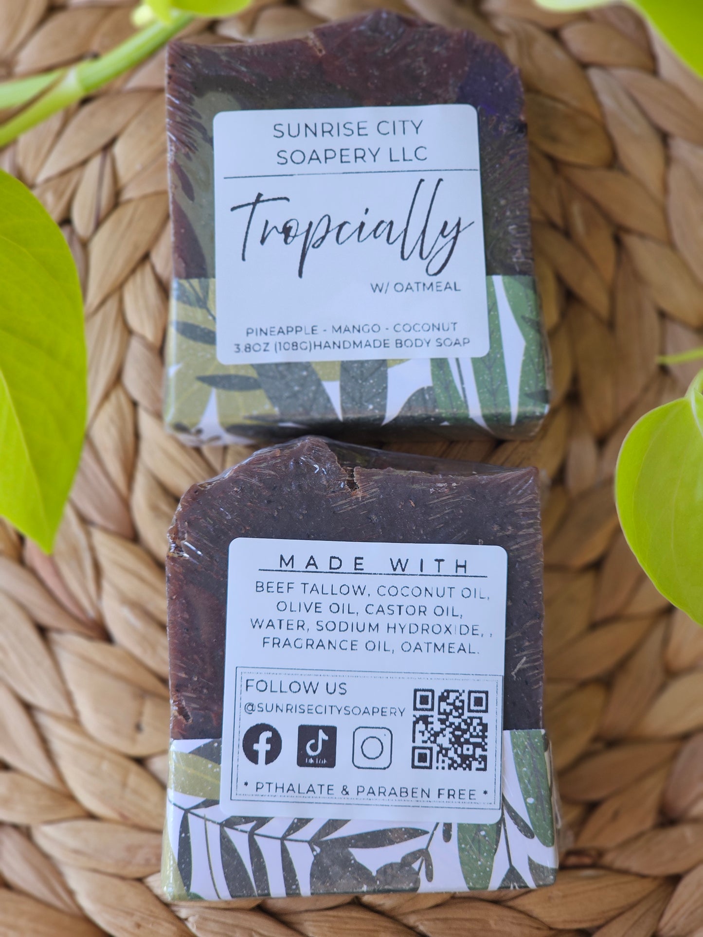 Tropically w/ Oatmeal -Handmade Bar Soap