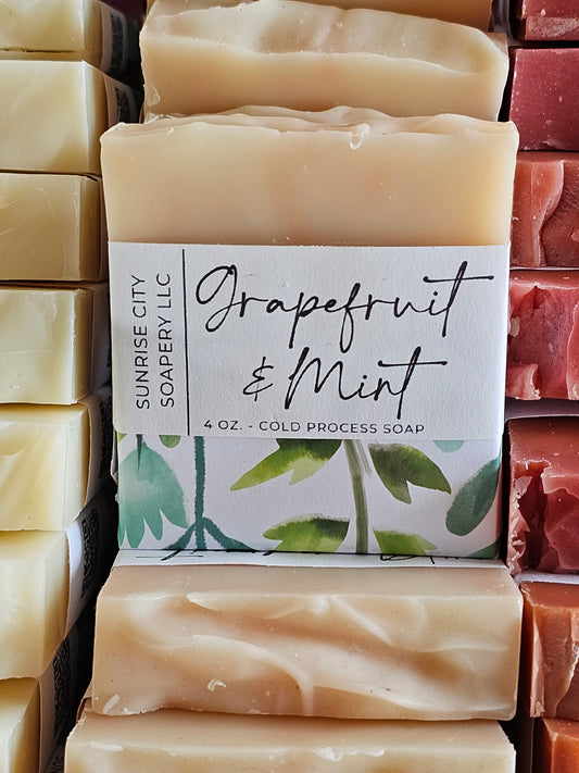Grapefruit & Mint -Handmade Bar Soap