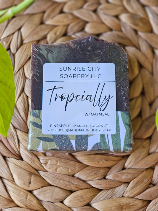 Tropically w/ Oatmeal -Handmade Bar Soap