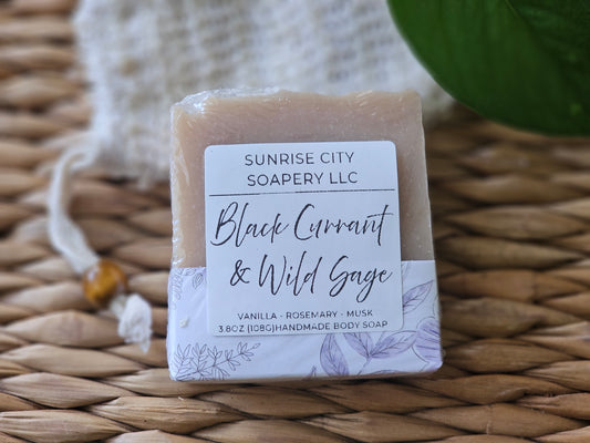 Black Currant & Wild Sage -Handmade Bar Soap