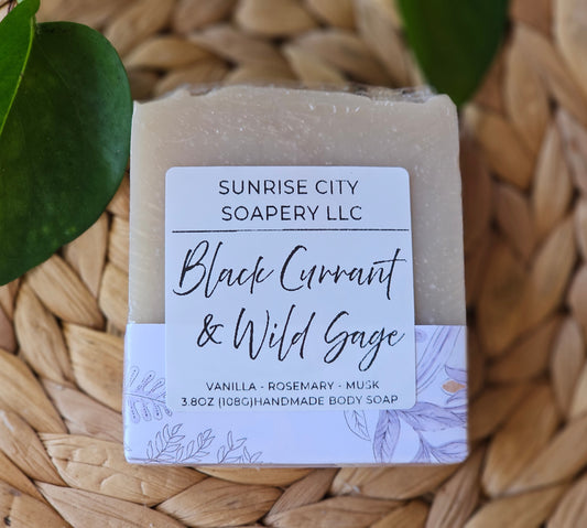 Black Currant & Wild Sage -Handmade Bar Soap